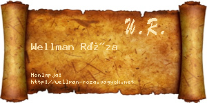 Wellman Róza névjegykártya